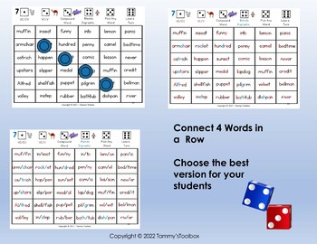 syllable division rules connect game by tammys toolbox tpt