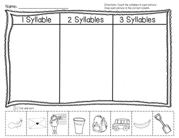 super syllables kindergarten syllable sorts by teacher laura tpt