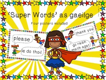 Preview of 'Super Words' in english and gaeilge (irish)