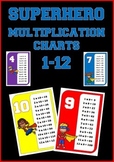 Super hero multiplication/times tables charts/posters.