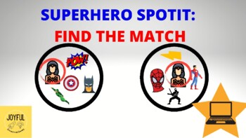Preview of SuperHero Spot It: Find The Match! Interactive Visual Perceptual Speech OT Game