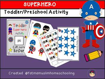 Preview of SuperHero Toddler/Preschool Activity Editabel
