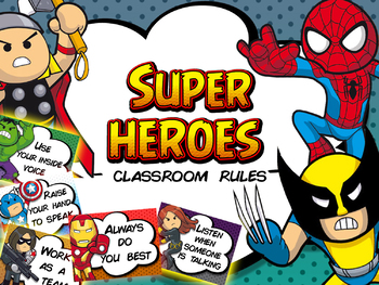 Preview of SuperHero Theme - Classroom Rules