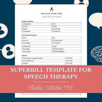 Preview of Superbill Template for Speech Therapy