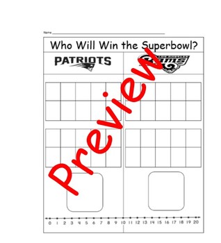 Preview of Superbowl 2019 Kindergarten themed worksheets Math and Language Arts