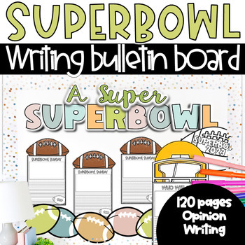 Preview of Superbowl 2024 Super Bowl Opinion Writing and Bulletin Board Pack Craftivity