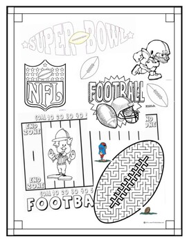 Preview of Superbowl Football 2024 Coloring Pages (Super Bowl) NFL