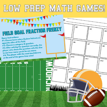 Superbowl Math Games Bundle | Fractions | Multiplication | Division ...