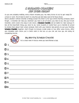 Preview of Superflex Executive Functioning [Handout 10]: My Schedule Checklist