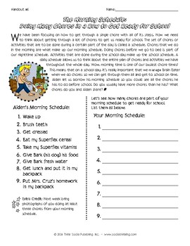 Preview of Superflex Executive Functioning [Handout 6]: Getting Ready for School