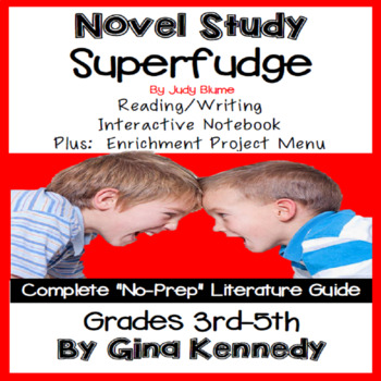 Preview of Superfudge Novel Study & Project Menu; Plus Digital Option