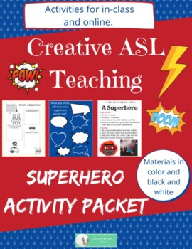Preview of Superhero Activity Packet - ASL, Deaf
