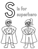 Superhero Adjective Sort + Superhero Coloring Pages