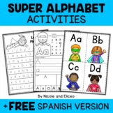 Superhero Alphabet Worksheets + FREE Spanish
