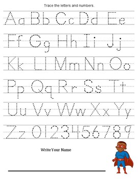Superhero Alphabet Number Tracing Practice By Happy To Be Mrs E