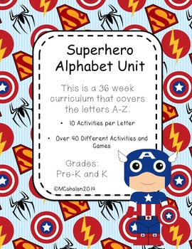 Preview of Superhero Alphabet Unit (36 weeks, 40+ games/activities) Letter Recognition