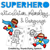 Superhero Articulation, Phonology, and Language Worksheets