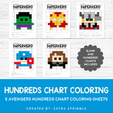 Superhero Avengers Inspired Hundreds Chart Coloring Pages