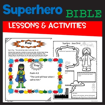 Preview of Superhero Bible Lessons and Activitie for Kids Week VBS 