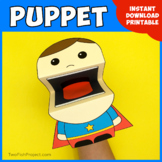 Superhero Big Mouth Puppet, Fun Easy Preschool Craft Print