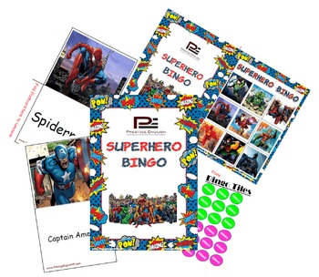 Preview of Superhero Bingo Game (Batman, Superman, Spiderman, Iron Man and more!!)