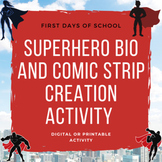Superhero Bio: First Days of School Activity Digital or Printable