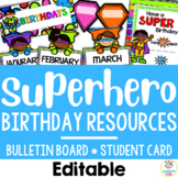 Superhero Birthday Chart Display Bulletin Board | Back to 