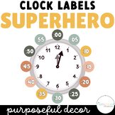Superhero Black and White Clock Labels | Superhero Classro
