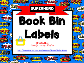 Preview of Superhero Classroom Library Book Bin / Basket Labels