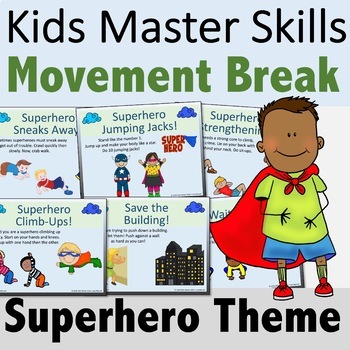 Preview of Superhero Brain Breaks for Distance Learning (PDF/Google Slides) or Classroom