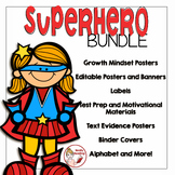 Superhero Bundle: Editable Posters, Alphabet, Numbers, Pen