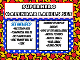 Superhero Calendar Labels Set // Superhero Back to School 