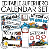 Superhero Calendar Set - Superhero Theme Classroom Decor