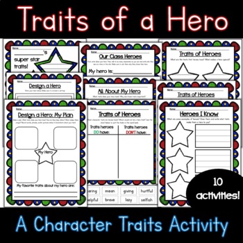 Preview of Superhero Character Traits Exploration and Art Project