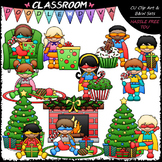 Christmas Super Kids Clip Art - Christmas Clip Art & B&W Set