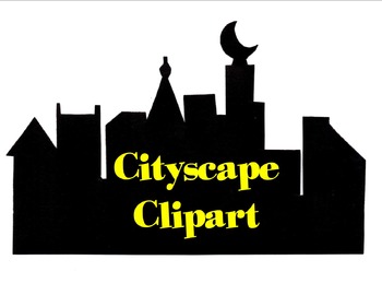 superhero cityscape clipart