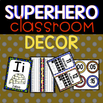 Preview of Superhero Classroom Decor FREE