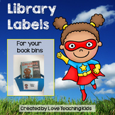 Superhero Classroom Decor Library Labels for Book Bins
