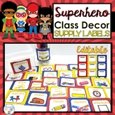 Superhero Classroom Decor Supply Labels EDITABLE