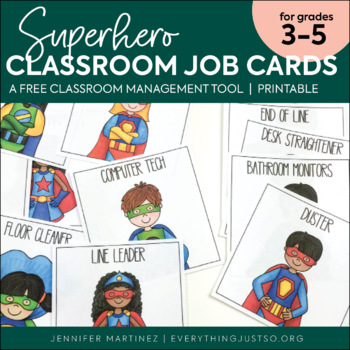 Preview of Superhero Classroom Job Cards