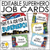 Superhero Theme Job Cards- Editable! Superhero Classroom Decor