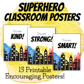 Superhero Classroom Posters- Inspirational Quotes- Superhero Theme