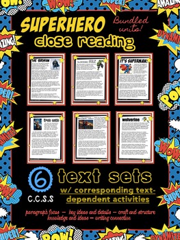 Preview of Superhero Close Reading & Writing Theme Unit {Bundle}