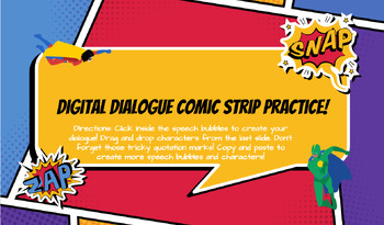 Preview of Superhero Comic Digital Dialogue Activity!