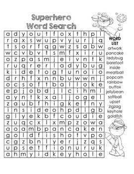 superhero compound word word search by kathryn mills tpt