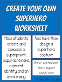 Superhero Creation Worksheet