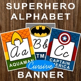 Superhero Cursive ABC Bulletin Board Alphabet Banner Poster Letters Marvel DC