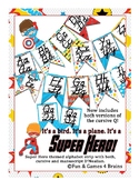 Superhero D'Nealian print and cursive Alphabet banner