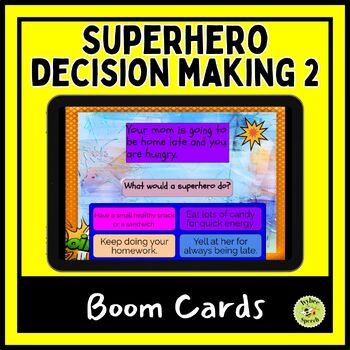 Preview of Superhero Decision Making Choices SEL 2 Boom Cards