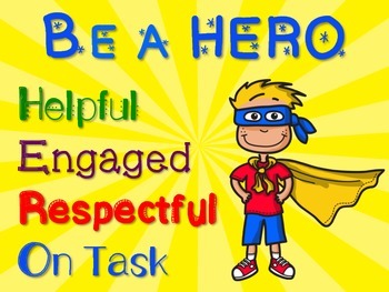 Superhero Decor: Be A Hero Poster FREE by NewEnglandTeacher | TPT